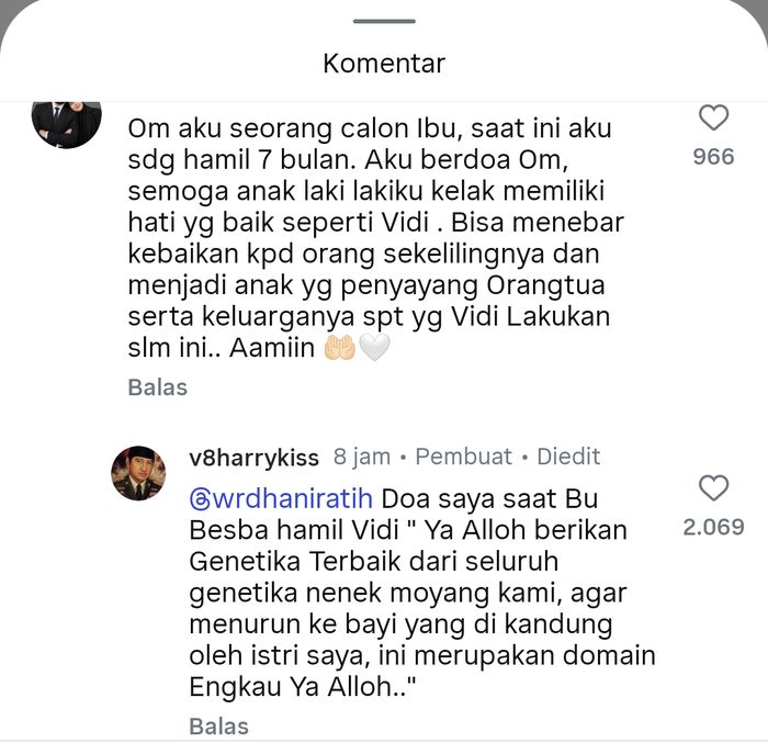 Ayah Vidi Aldiano membongkar rahasia doa yang dipanjatkan saat sang putra masih dalam kandungan.