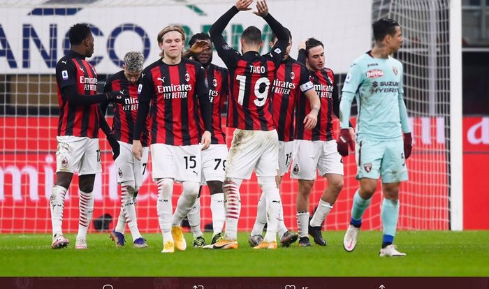 AC Milan sukses meraih tiga poin di San Siro usai menang 2-0 atas Torino setelah sebelumnya takluk 1-3 dari Juventus.