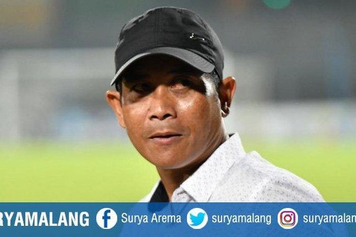 Pelatih Persik Kediri, Joko Susilo, saat tampil di Piala Gubernur Jatim 2020.