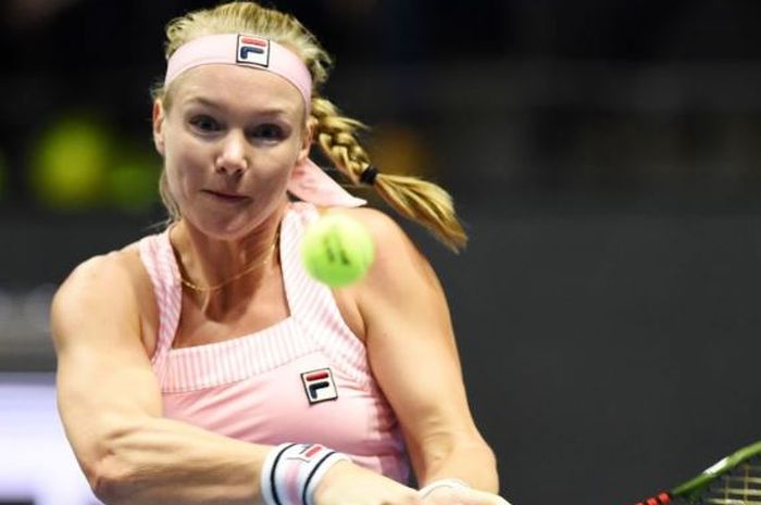 Kiki Bertens (Belanda) menangi St Petersburg open setelah akhiri perlawanan Donna Vekic pada (3/2/2019)