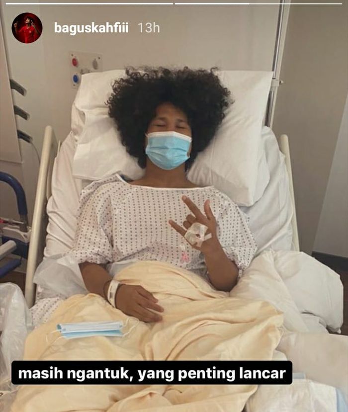 Bagus Kahfi usai jalani operasi kedua pada Senin (3/8/2020)