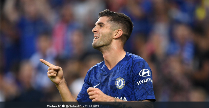 Winger Chelsea, Christian Pulisic, berhasil mencetak satu gol ketika bertanding melawan Aston Villa pada laga pekan ke-30 Liga Inggris, Minggu (21/6/2020).