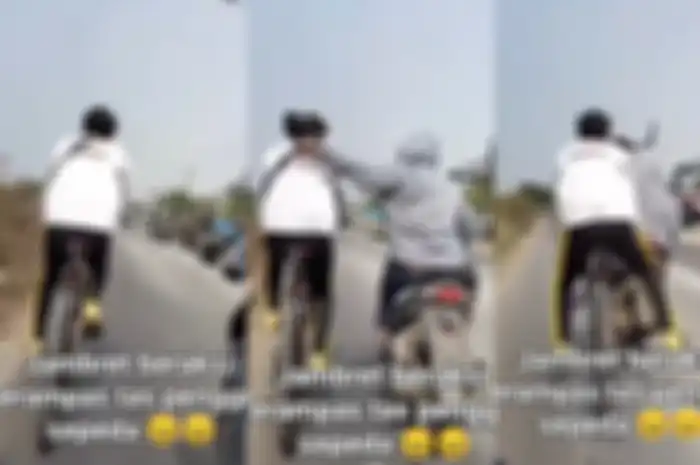 Nahas, nasib pengendara sepeda kena jambret
