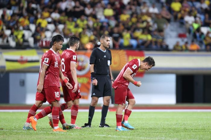 Timnas Indonesia vs Brunei Darussalam pada laga leg kedua putaran pertama Kualifikasi Piala Dunia 2026 Zona Asia, di Stadion Hassanal Bolkiah, Bandar Seri Begawang, Selasa (17/10/2023).