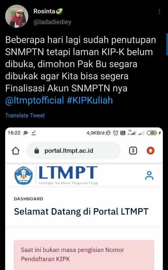 Keluhan calon pendaftar SNMPTN