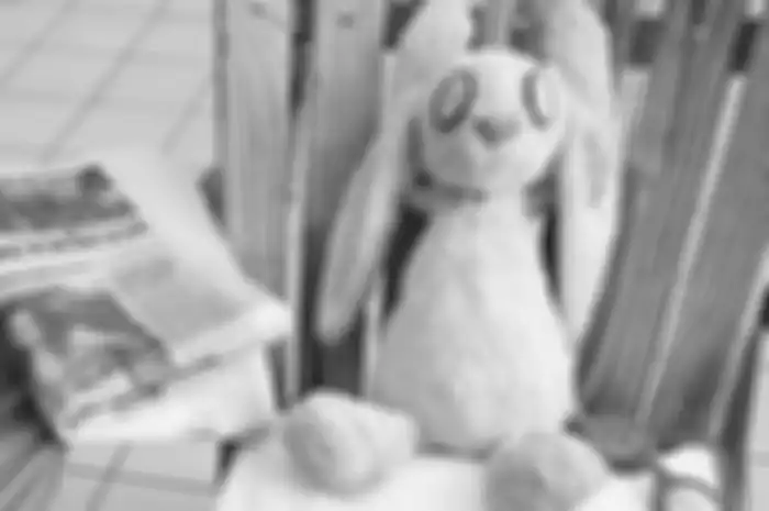 Boneka kelinci sedang menjalani perawatan wajah di hotel