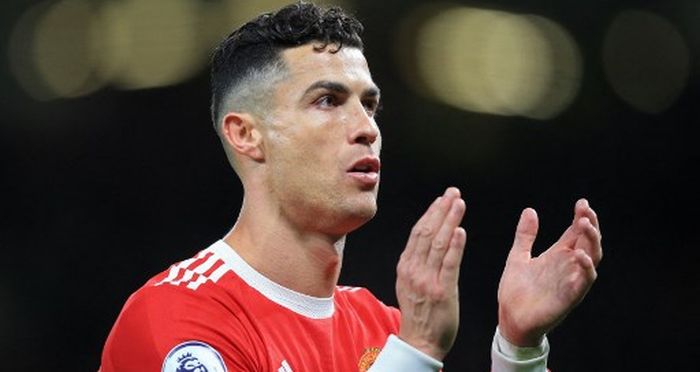 Reaksi Cristiano Ronaldo dalam duel Liga Inggris antara Manchester United lawan Chelsea di Old Trafford (28/4/2022).