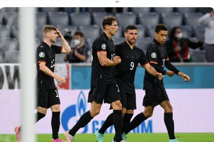 Timnas Jerman melawan Timnas Hungaria di Allianz Arena pada Rabu (23/6/2021) waktu setempat.