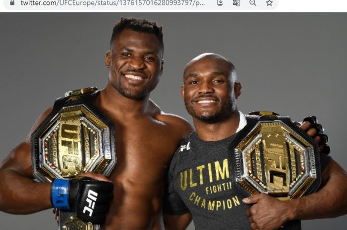 Dua raja UFC, Francis Ngannou (kiri) dan Kamaru Usman (kanan).