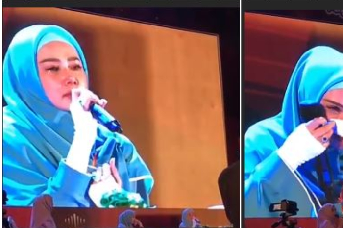 Mulan Jameela menangis saat menceritakan kisah hijrahnya.