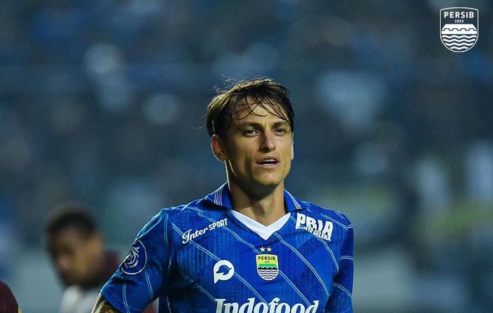 Stefano Beltrame, saat Persib vs PSM di Stadion GBLA, Senin (4/12/2023).