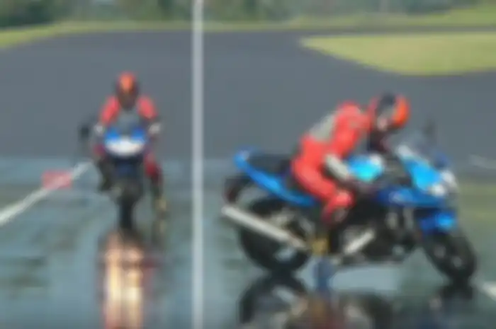 Kerja rem ABS dan tidak terlihat jelas pada video tes