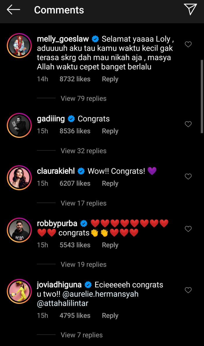 Ucapan selamat untuk Aurel Hermansyah usai dilamar Atta Halilintar.