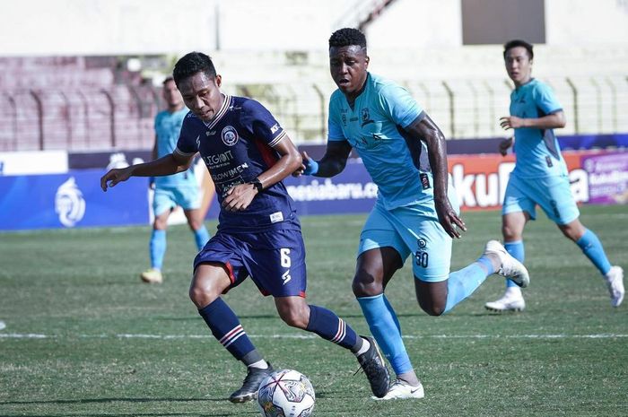 Suasana pertandingan Arema FC vs Madura United di Stadion Sultan Agung, Bantul yang awalnya jadi salah satu markas tim Singo Edan sebelum akhirnya mendapatkan penolakan