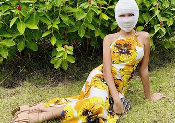 Deretan Gaya Lucinta Luna yang Tetap Modis Walau Wajah Terbungkus Perban Usai Operasi Plastik