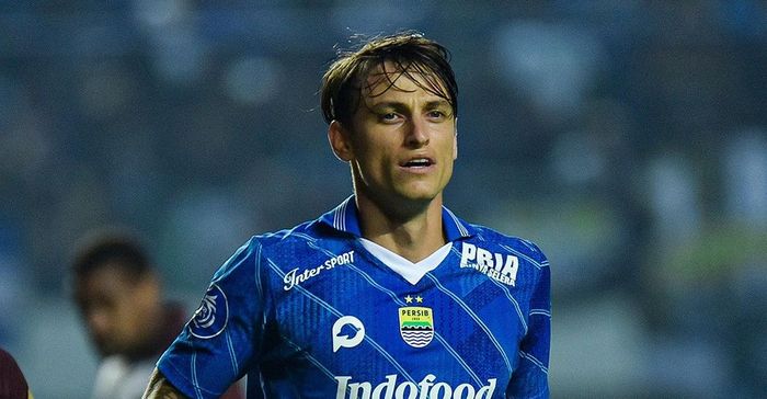 Stefano Beltrame, saat Persib vs PSM di Stadion GBLA, Senin (4/12/2023).