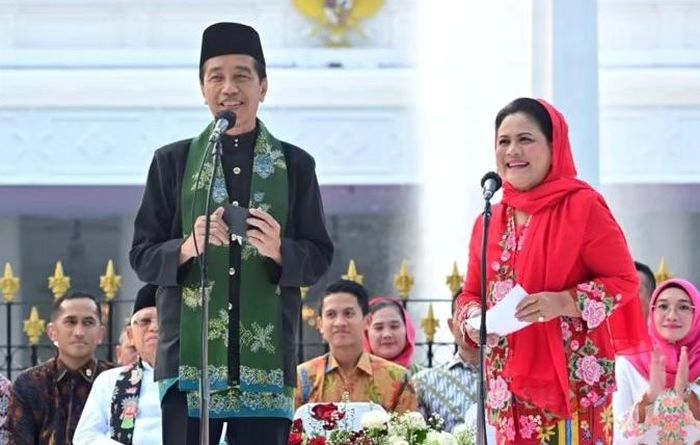 Presiden Joko Widodo dan Ibu Iriana di acara Istana Berkebaya, hari Minggu (7/8/23).