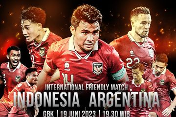 Poster laga timnas Indonesia Vs Argentina di FIFA Matchday Juni 2023.