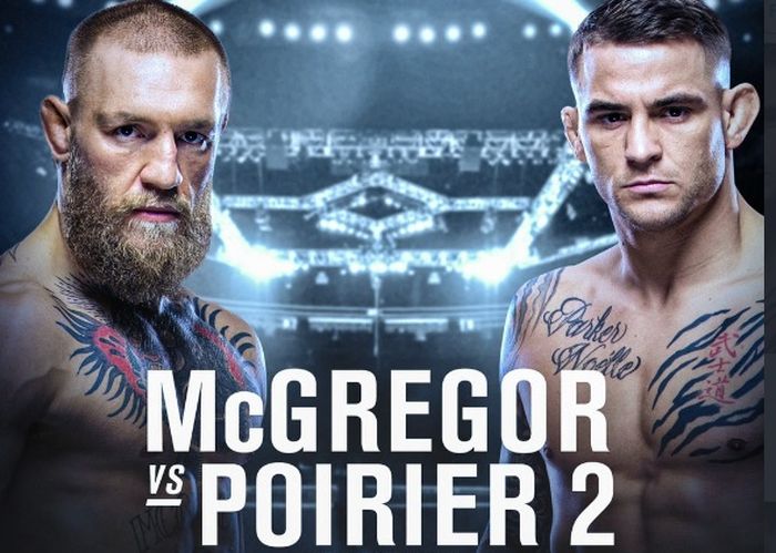 Poster pertandingan amal antara Conor McGregor dan Dustin Poirier 