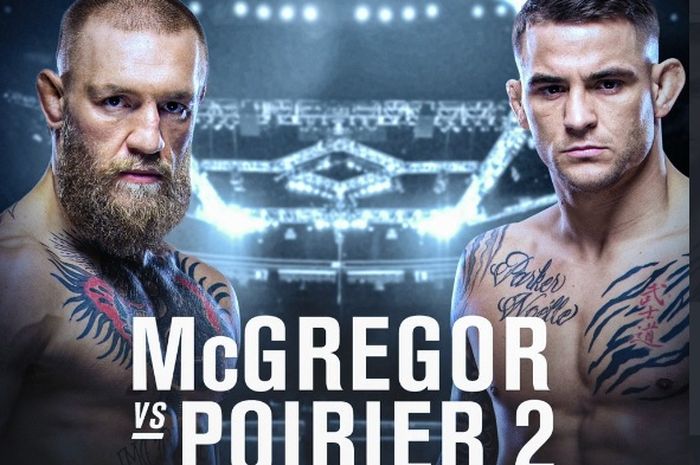 Poster pertandingan amal antara Conor McGregor dan Dustin Poirier 