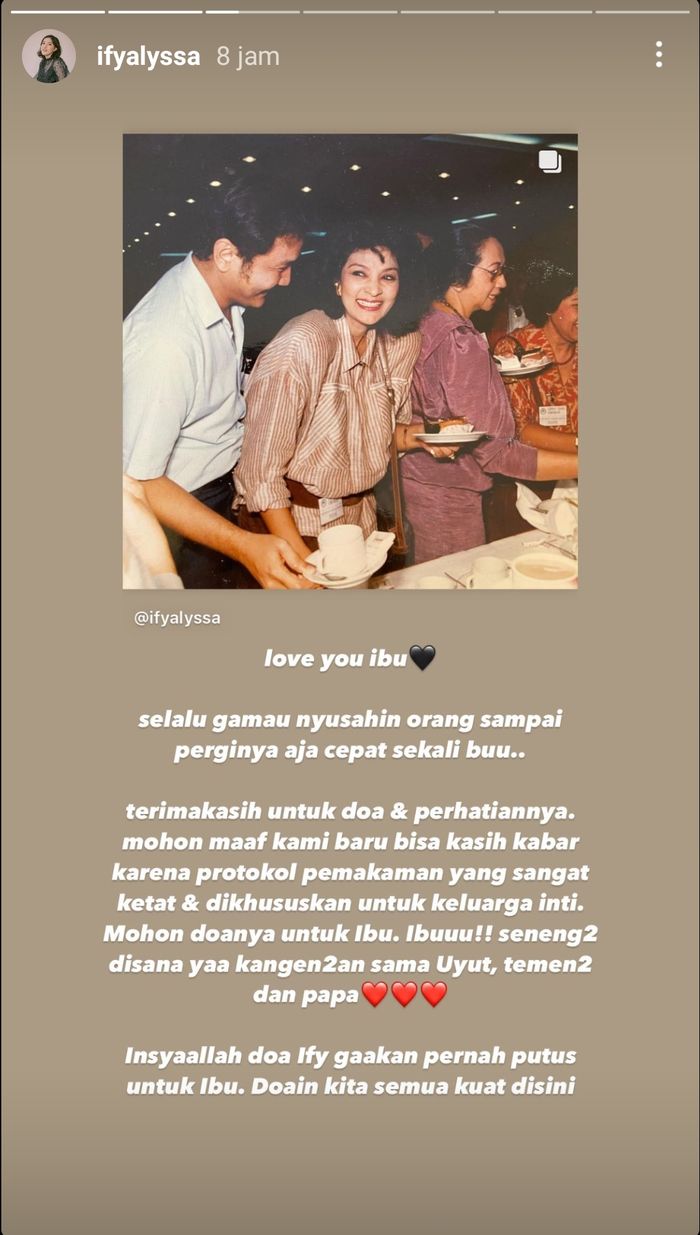 Ify Alyssa kenang sosok mendiang neneknya, Farida Pasha semasa hidup.