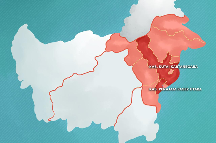 Ibu kota baru berada di sebagian Kabupaten Penajam Paser Utara dan sebagian di Kabupaten Kutai Kartanegara, Provinsi Kaltim.