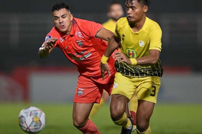 Suasana pertandingan Borneo FC vs Barito Putera di Stadion Segiri, Samarinda, Sabtu (20/1/2023)