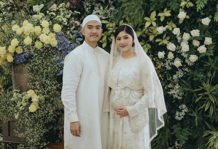 Kaesang Pangarep dan Erina Gudono saat pengajian kehamilan anak pertama keduanya.