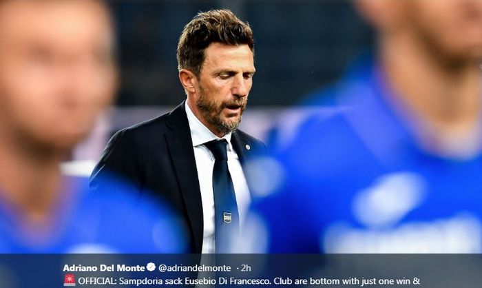 Eusebio Di Francesco, tak lagi melatih Sampdoria.