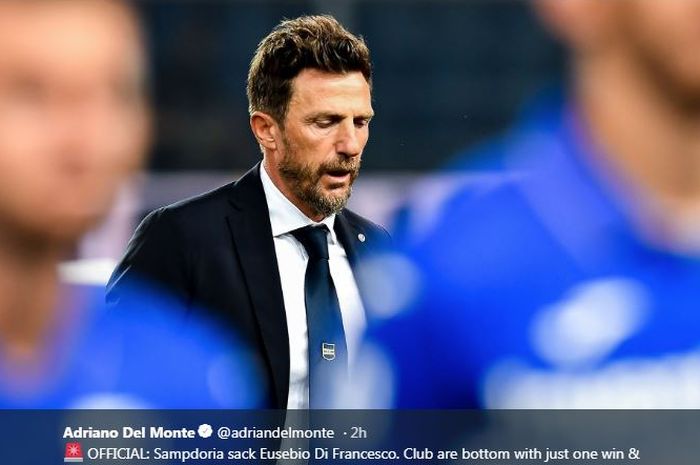 Eusebio Di Francesco, tak lagi melatih Sampdoria.