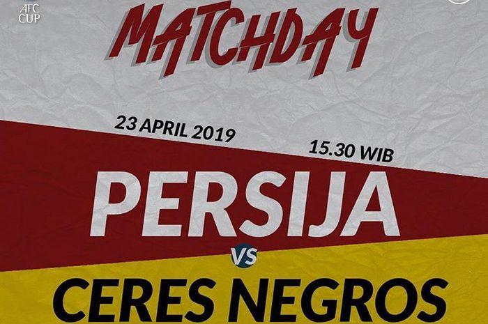 Live streaming Persija Jakarta Vs Ceres Negros pada mathday keempat Grup G Piala AFC 2019.