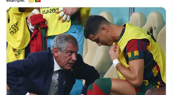 Pelatih Portugal, Fernando Santos, dan Cristiano Ronaldo