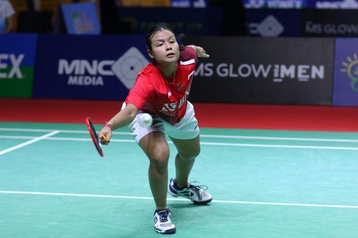 Pebulu tangkis tunggal putri Indonesia, Komang Ayu Cahya Dewi pada pertandingan semifinal KB Financial Group Indonesia Masters 2022, Sabtu (22/10/2022)