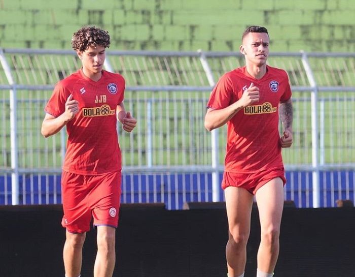 Dua pemain asing, Henrique Bartoli Jardim dan Hugo Gilherme Correa Grillo hadir pada latihan Arema FC, Selasa (18/8/2020) sore