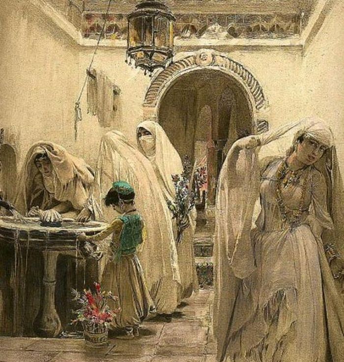 Lukisan Harem Fountain yang menggambarkan kehidupan di harem.