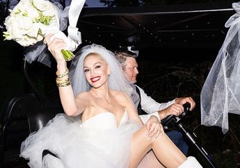 Resmi Menikah dengan Blake Shelton, Intip Detail Gaun Pengantin Gwen Stefani yang Dirancang oleh Vera Wang
