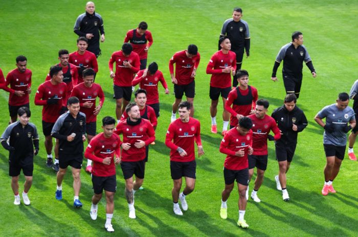 Suasana sesi latihan Timnas Indonesia hari kedua di Turki pada Jumat (22/12/2023) di Antalya, Turki