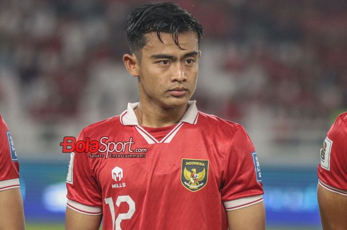 Bek sayap kiri timnas Indonesia, Pratama Arhan, saat hadir di Stadion Utama Gelora Bung Karno, Senayan, Jakarta, Kamis (12/10/2023).