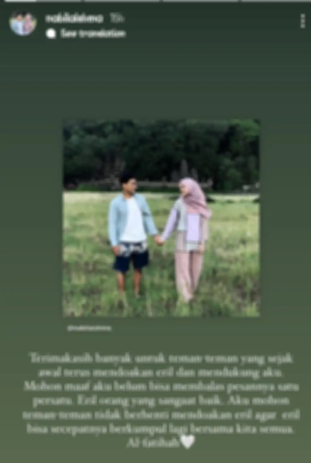 Postingan Nabila Ishma, pacar Eril