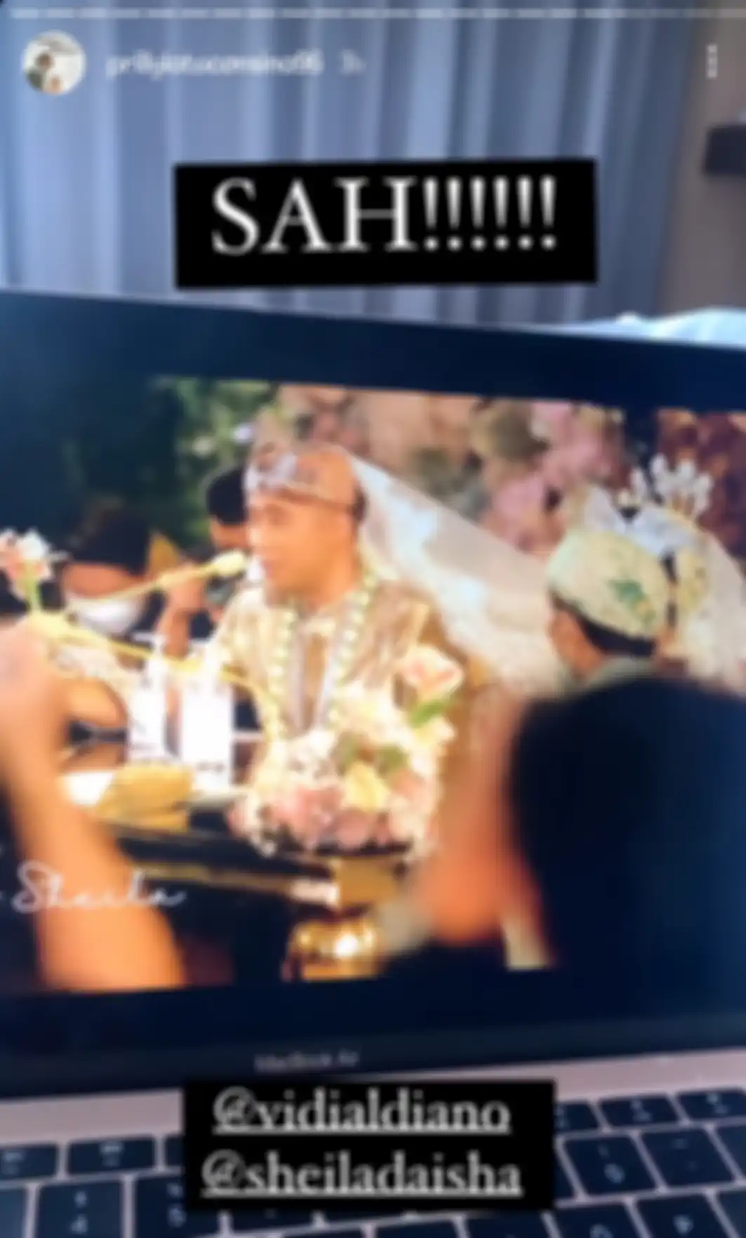 Prilly datang virtual ke nikahan Vidi Aldiano dan Sheila Dara