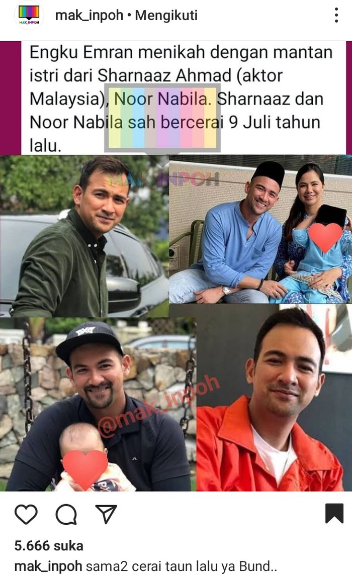 Akun gosip ramai jodohkan Bella dengan mantan suami Noor Nabila, Sharnaaz Ahmad.