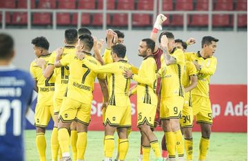 Pemain Barito Putera berkumpul jelang melawan PSIS Semarang, Sabtu (4/10/2025).