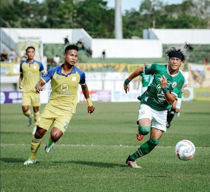 Suasana pertandingan antara Barito Putera melawan PSS Sleman, Jumat (14/7/2023).