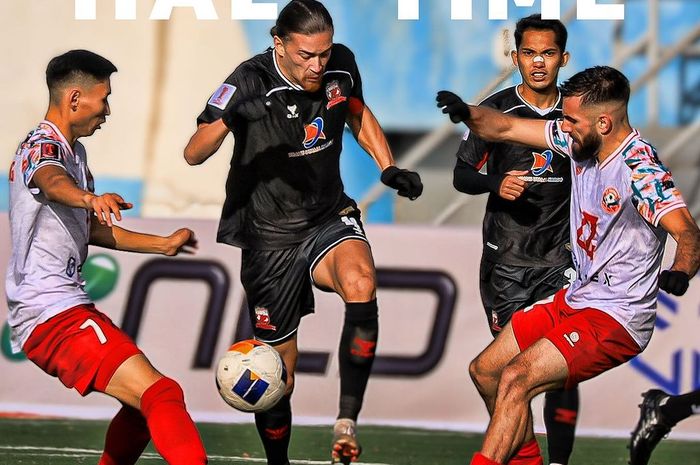 Suasana laga SP Falcons Vs Madura United di matchday pertama grup AFC Challenge League (kasta ketiga kompetisi antarklub Asia) grup E di MFF Football Centre, Ulaanbaatar, Minggu (27/10/2024).