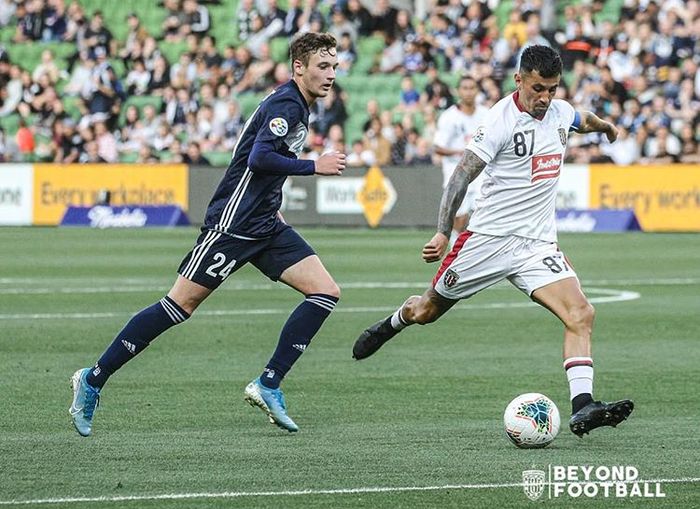 Aksi winger Bali United, Stefano Lilipaly, saat menghadapi Melbourne Victory pada Kualifikasi Liga Champions Asia 2020.