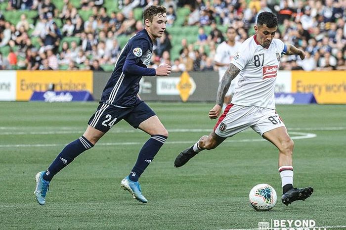 Aksi winger Bali United, Stefano Lilipaly, saat menghadapi Melbourne Victory pada Kualifikasi Liga Champions Asia 2020.