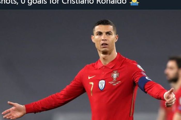 Reaksi kapten timnas Portugal, Cristiano Ronaldo.