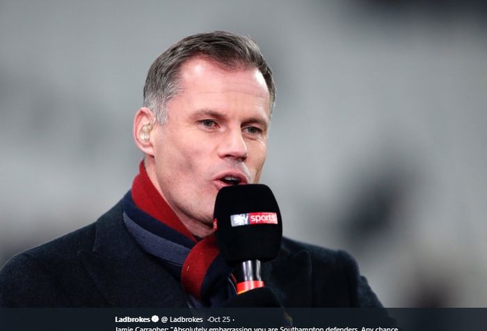 Eks kapten dan bek tengah Liverpool yang kini menjadi pundit sepak bola, Jamie Carragher.