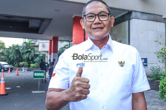 Kepala Badan Tim Nasional (BTN), Sumardji, saat ditemui seusai melepas timnas U-23 Indonesia menuju Piala AFF 2023 di Hotel Sultan, Senayan, Jakarta, 14 Agustus 2023.