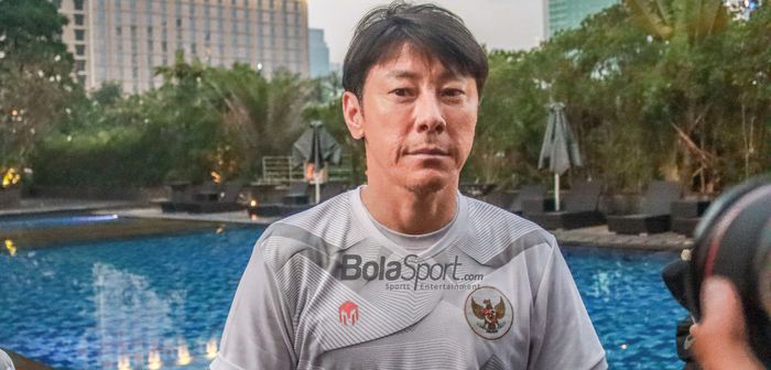 Pelatih timnas Indonesia, Shin Tae-yong, saat ditemui di Hotel Sultan, Jakarta, 26 Mei 2022.